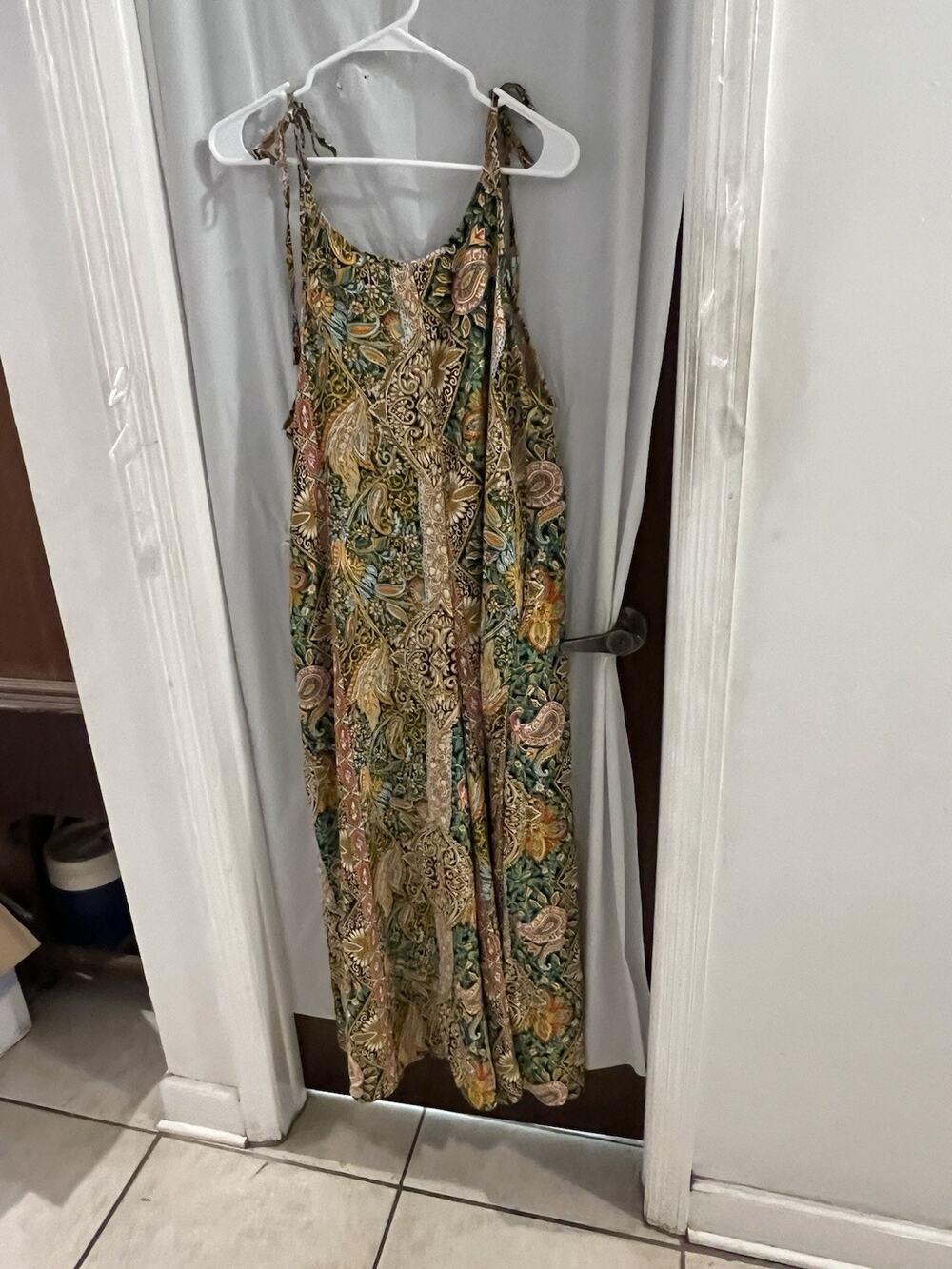 SHEIN Multicolor Floral Breezaya Cami Colorful Printed Jumpsuit Sz L Wide Leg